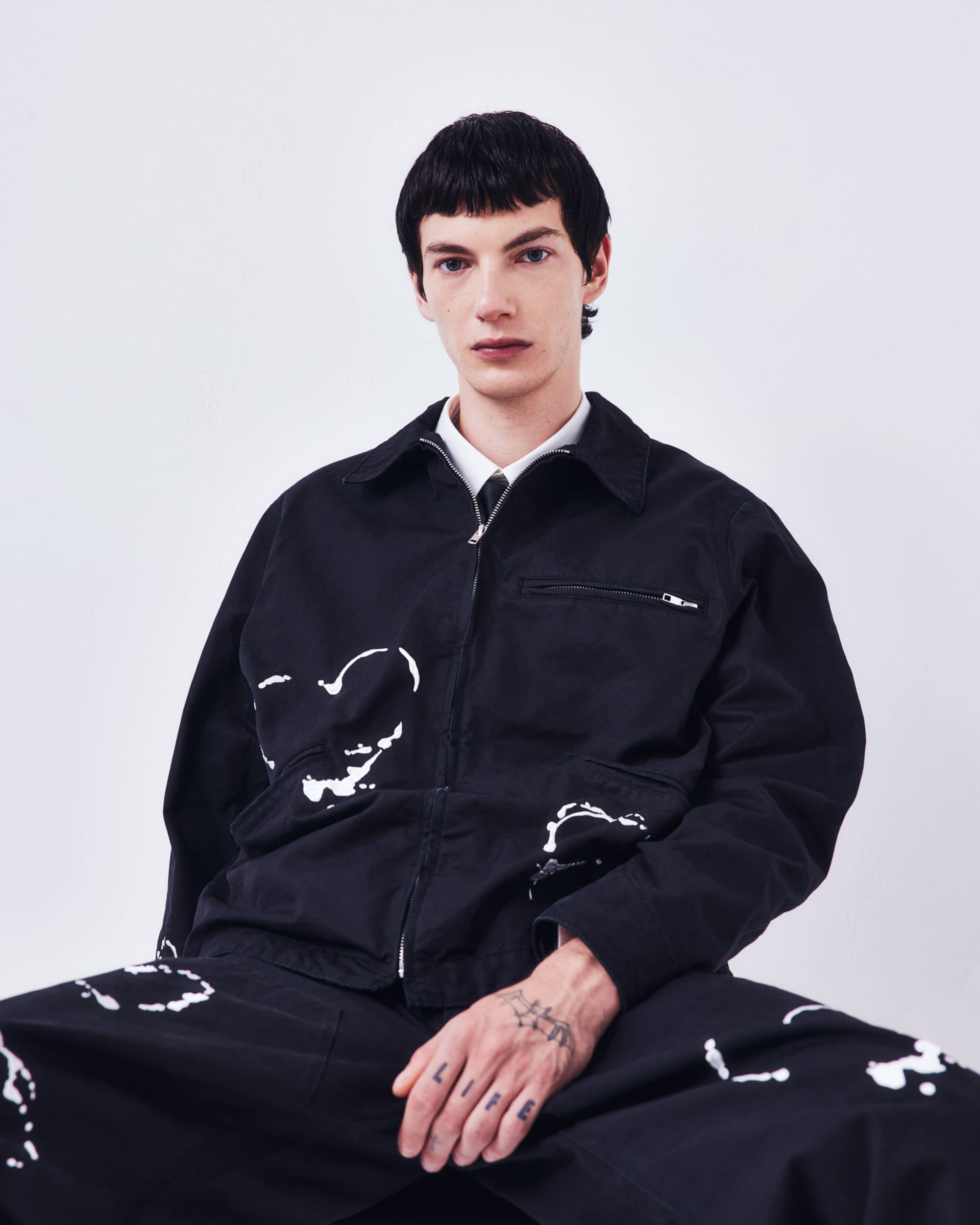 almost black 18ss コート ALMOSTBLACK レイヤード トレンチコート | オールモストブラック