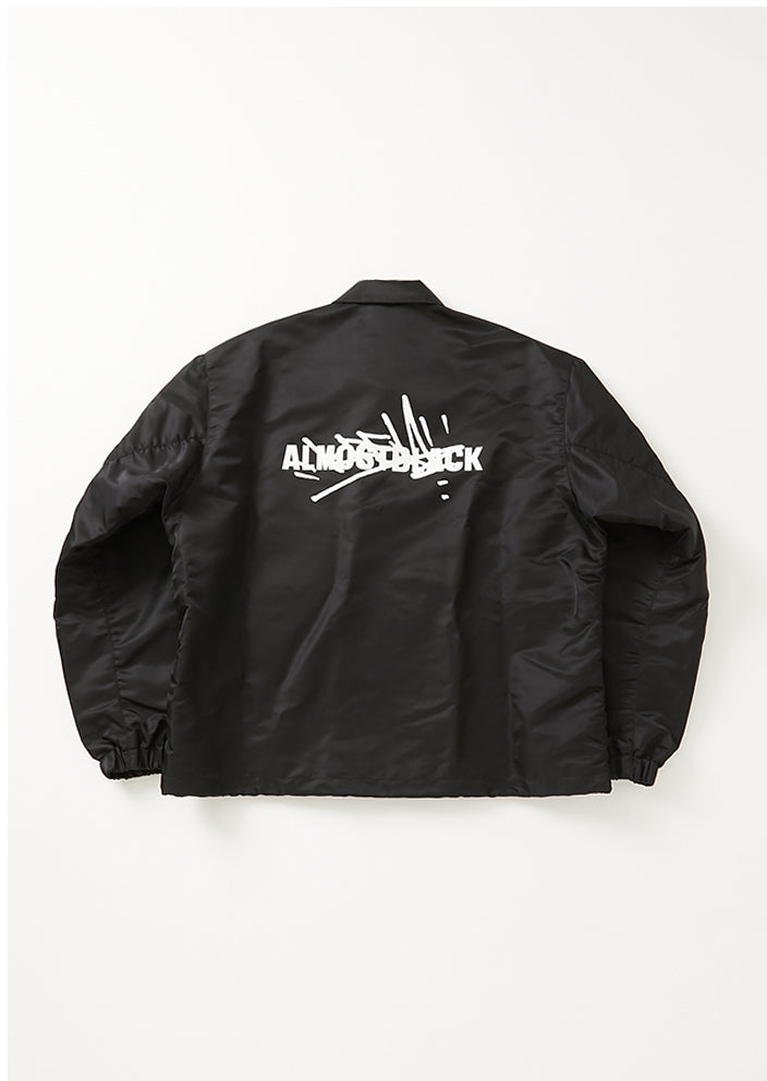 WOVEN NYLON COACH JACKET WITH 6 BROOCH
