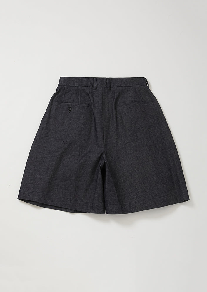 WOVEN DENIM WIDE SHORTS INDIGO