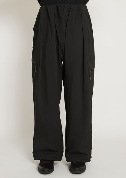 WOVEN TWO TUCK NINJA WIDE PANTS